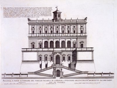 पलाज़ो डी कैप्रोला, सी। 1555-73, &39;पलाज़ी दी रोमा&39;, भाग II से, 1661 में प्रकाशित द्वारा पिएत्रो फेरेरियो
