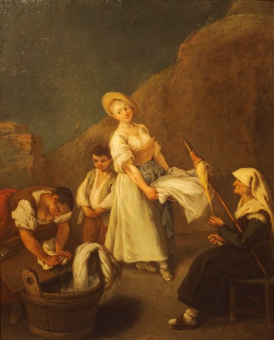 धोबी, पिएत्रो लोंगी (1701-1785) द्वारा, पैनल पर तेल, 61x50 सेमी द्वारा पिएत्रो लोंगी
