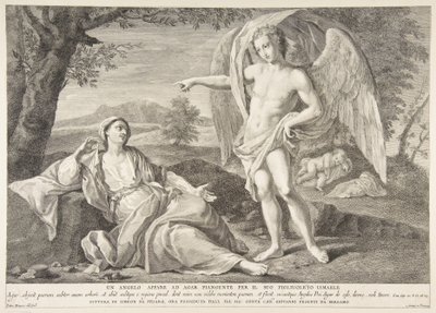 1727-72 हागर को प्रकट हुआ एक दूत। द्वारा पिएत्रो मोनाको