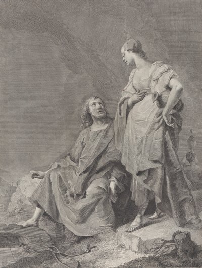 कुएँ पर मसीह और सामरिया की महिला, पवित्र स्थान के 112 छापों की श्रृंखला से..., 1743-63 द्वारा पिएत्रो मोनाको
