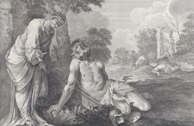 अय्यूब को उसकी पत्नी द्वारा डांटा गया, 1730-39। द्वारा पिएत्रो मोनाको