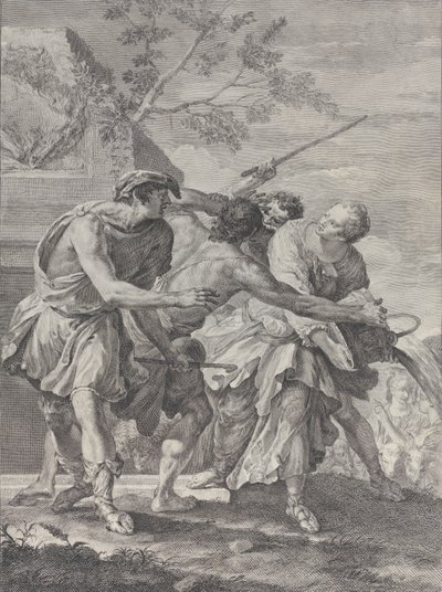 जेथ्रो की बेटियों का बचाव करते हुए मूसा, 1732-50। द्वारा पिएत्रो मोनाको