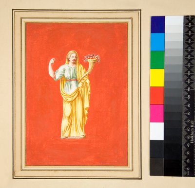 लाल जमीन पर मादा आकृति (काली चाक, कुछ कलम और भूरे रंग की स्याही के साथ। पानी से रंगी हुई) द्वारा पिएत्रो सैंटी बार्टोली