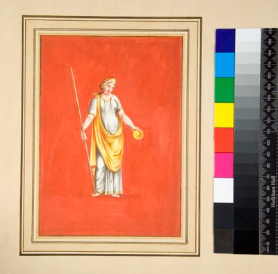 स्टेफ़न के साथ महिला आकृति (काली चाक, कुछ कलम और भूरी स्याही से। पानी के रंग से रंगी हुई) द्वारा पिएत्रो सैंटी बार्टोली