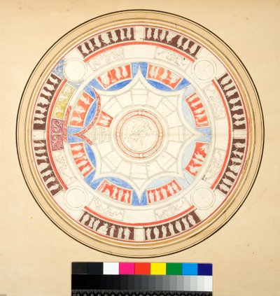 Domus Aurea में Volta di Giove (काली चाक, कुछ कलम और भूरी स्याही के साथ। पानी के रंग से रंगा हुआ) द्वारा पिएत्रो सैंटी बार्टोली