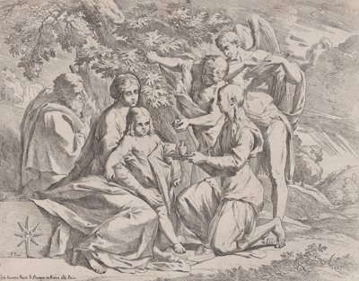 एन्जिल्स द्वारा खिलाया गया पवित्र परिवार, सीए। 1642-44। द्वारा पिएत्रो टेस्टा