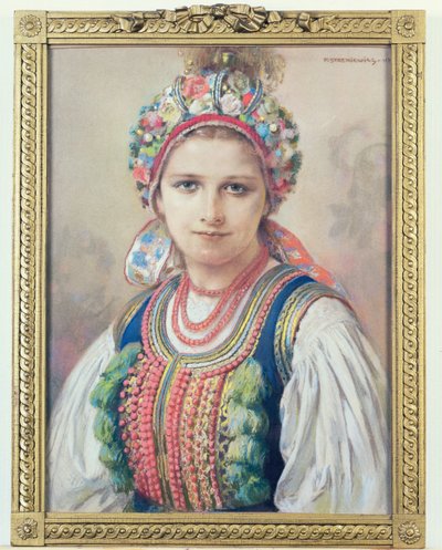 क्रेकोवियन ब्राइड, 1917 (कार्डबोर्ड पर पेस्टल) द्वारा पिओटर स्टैच्यूविज़