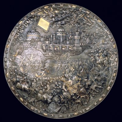 किंग जॉन III सोबिसकिस (1624-96) फॉर्च्यून टेलिंग शील्ड (लोहे और चांदी गिल्ट) द्वारा Polish School