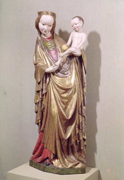 वर्जिन और चाइल्ड, c.1400 (पॉलीक्रोम वुड) द्वारा Polish School