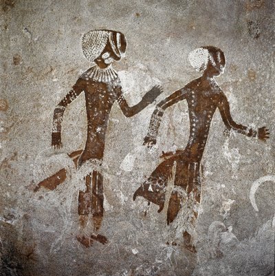 मानव आंकड़े। गुफा चित्र, 8000-7000 ई.पू द्वारा प्रागैतिहासिक प्रागैतिहासिक