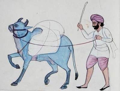धोबी (धोबी) c.1890 (कागज पर पानी के रंग का) द्वारा पंजाबी स्कूल