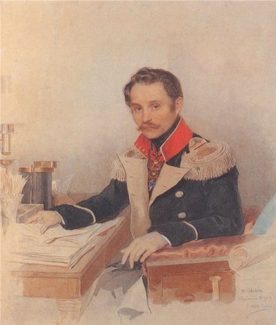 लिबर्टी वासिलिविच डबेल्ट का पोर्ट्रेट 1792-1862, कोर ऑफ़ स्टाफ ऑफ़ जेंडर्मेस, 1834 द्वारा प्योत्र फ्योडोरोविच सोकोलोव