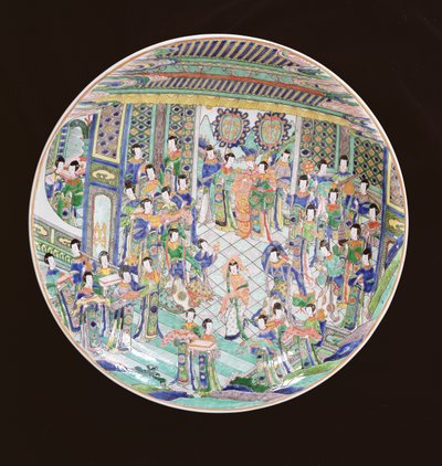 बड़े फेमिल वेरटे चार्जर, कांग्सी काल (1662-1722) (चीनी मिट्टी के बरतन) (272194 भी देखें) द्वारा Qing Dynasty Chinese School
