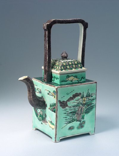 बड़े हरे परिवार चायदानी, कांग्सी काल (1662-1722) (चीनी मिट्टी के बरतन) द्वारा Qing Dynasty Chinese School