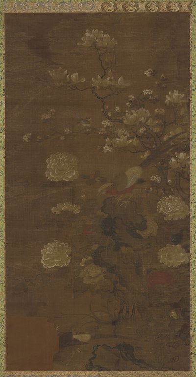 मैगनोलियास, चपरासी, और तीतर द्वारा Qing Dynasty Chinese School