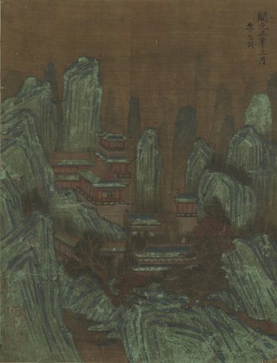 पहाड़ की चोटियाँ और महल द्वारा Qing Dynasty Chinese School