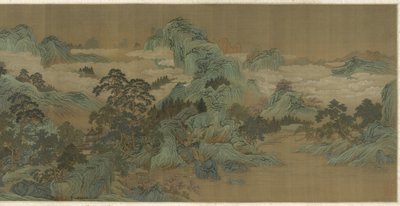 ब्लू और ग्रीन में नदी लैंडस्केप, 17 वीं -18 वीं शताब्दी द्वारा Qing Dynasty Chinese School