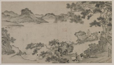 नदी का परिदृश्य (कागज पर स्याही) द्वारा Qing Dynasty Chinese School