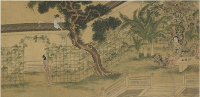 18 वीं -19 वीं शताब्दी के पश्चिमी विंग की कहानी के दृश्य द्वारा Qing Dynasty Chinese School