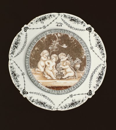 साइड प्लेट, Qianlong अवधि, c.1782 (चीनी मिट्टी के बरतन) द्वारा Qing Dynasty Chinese School