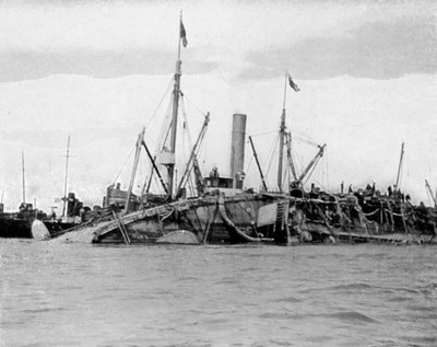 एचएमएस ग्लेडिएटर की स्थापना, 1908। द्वारा रानी एलेक्जेंड्रा