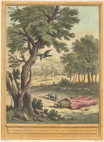 कौआ, चिकारा, कछुआ, और चूहा (कौआ, चिकारा, कछुआ, और द्वारा क्वेंटिन पियरे चेडेल जीन बैप्टिस्ट ऑड्री के बाद