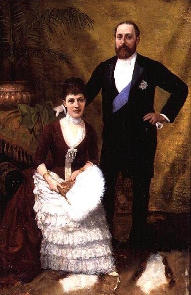 किंग एडवर्ड सप्तम (1841-1910) और उनकी पत्नी क्वीन एलेक्जेंड्रा (1844-1925) 1887 (कैनवास पर तेल) द्वारा आर वनपाल