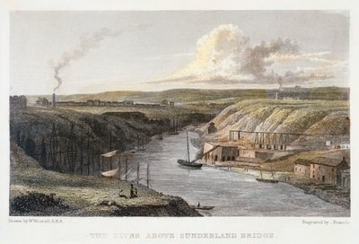 सुंदरलैंड आयरन ब्रिज के ऊपर पहनावा, c1829। द्वारा आर फ्रांसिस