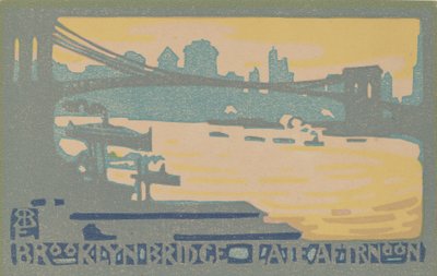 ब्रुकलिन ब्रिज देर दोपहर, 1916। द्वारा राचेल रॉबिन्सन एल्मरे