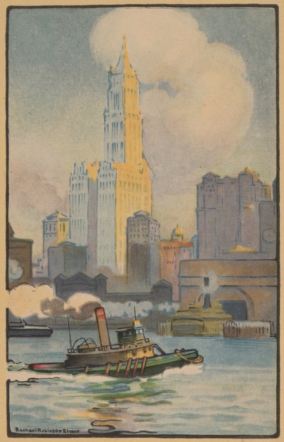 फेरी से वूलवर्थ बिल्डिंग, 1914। द्वारा राचेल रॉबिन्सन एल्मरे