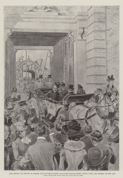 अपने उद्घोषणा के बाद राजा एडवर्ड VII की ओसबोर्न में वापसी, महामहिम ट्रिनिटी घाट, काउस, ओसबोर्न के लिए, 24 जनवरी द्वारा राल्फ क्लीवर