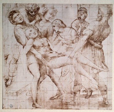 वेदी के टुकड़े Baglioni के लिए अध्ययन बयान - ड्राइंग, c.1507 द्वारा राफेल