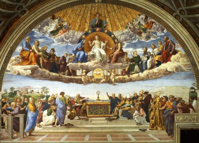 पवित्र संस्कार का विवाद ला विवाद डेल संस्कार, 1509-1510। द्वारा Raffaello Sanzio Raphael