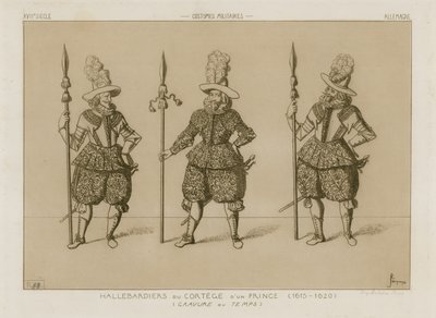 1615-1620 को एक राजकुमार के कॉर्टेज के हैलबर्डियर्स द्वारा राफेल जैक्विमिन