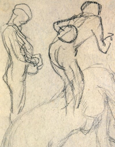 नग्न अध्ययन, सी. 1905 (ड्राइंग) द्वारा राफेल किचनर