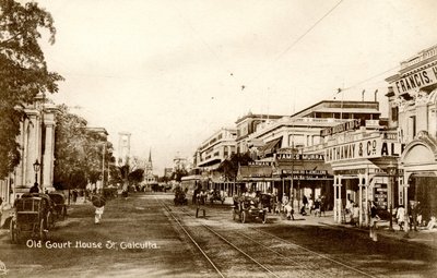 ओल्ड कोर्ट हाउस सेंट कलकत्ता, c.1900-20 (सीपिया फोटो) द्वारा राफेल टक एंड संस