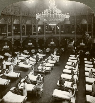 ब्राइटन, ससेक्स, द्वितीय विश्व युद्ध, 1914-1918 में कमोडिटी हॉस्पिटल का इंटीरियर। द्वारा यथार्थवादी यात्रा प्रकाशक