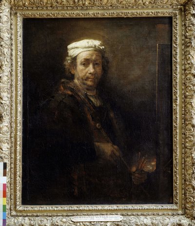 रेम्ब्रांट एक चित्रफलक के सामने वृद्ध (1660)। द्वारा रिमब्रांड वैन रिजन