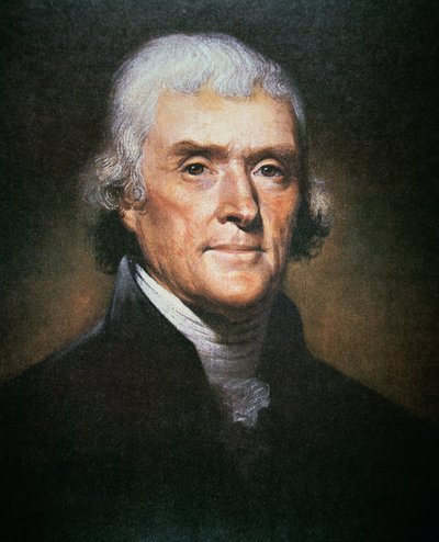 थॉमस जेफरसन (1743-1826) (रंग लिथो) द्वारा रेम्ब्रांट मटर