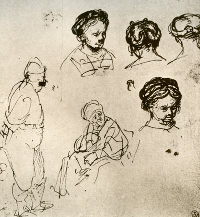 रेखाचित्रों का एक पृष्ठ, 1913। द्वारा रिमब्रांड वैन रिजन
