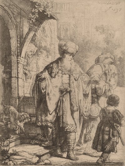 इब्राहीम का हाजिरा और इश्माएल को बाहर निकालना, 1637। द्वारा रिमब्रांड वैन रिजन