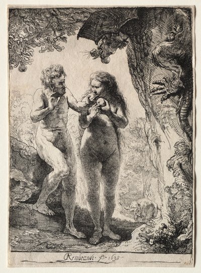 एडम और ईव, 1638। द्वारा रिमब्रांड वैन रिजन