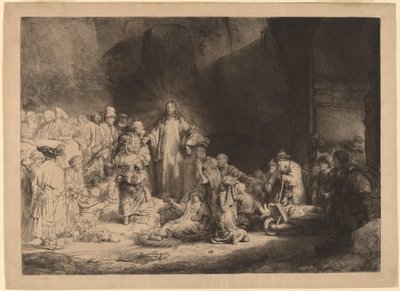 मसीह उपदेश (द हंड्रेड गिल्डर प्रिंट) द्वारा रिमब्रांड वैन रिजन