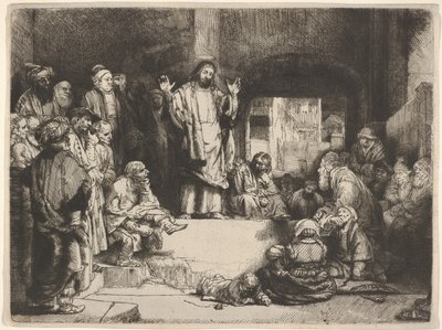 क्राइस्ट उपदेश, ला पेटाइट टॉमबे, सीए। 1657। द्वारा रिमब्रांड वैन रिजन