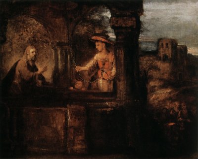 क्राइस्ट एंड द वूमन ऑफ सामरिया, 1659। द्वारा रिमब्रांड वैन रिजन