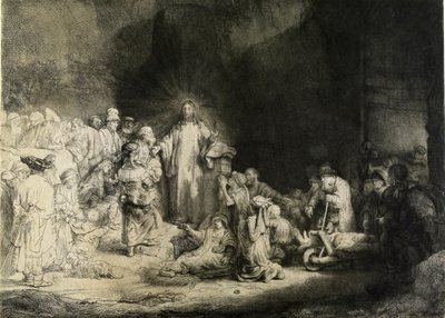 क्राइस्ट हीलिंग द सिक: द हंड्रेड गिल्डर प्रिंट, c1649 द्वारा रिमब्रांड वैन रिजन