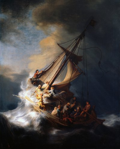 गैलील झील पर तूफान में मसीह, 1633 द्वारा Rembrandt van Rijn