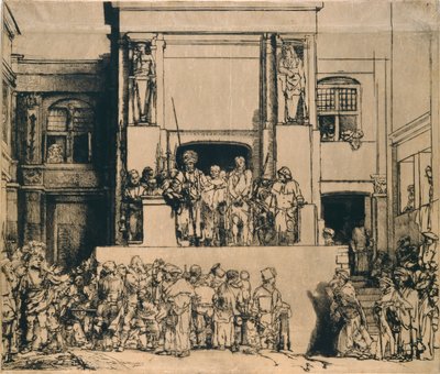 क्राइस्ट ने लोगों को प्रस्तुत किया: आयताकार प्लेट, 1655 द्वारा रिमब्रांड वैन रिजन