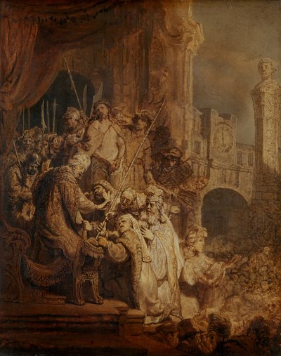 इको होमो, 1634 (कागज पर तेल) द्वारा रिमब्रांड वैन रिजन