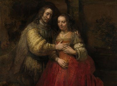 इसहाक और रिबका, द यहूदी ब्राइड। 1665-69 के आसपास द्वारा रिमब्रांड वैन रिजन